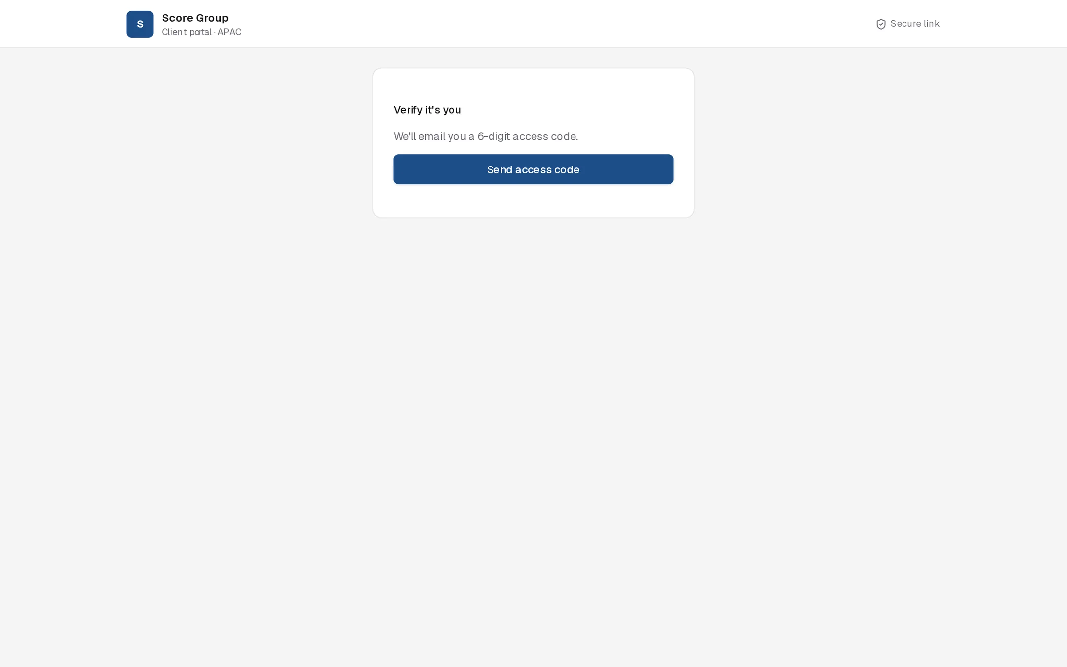Verify it's you card with a Send access code button
